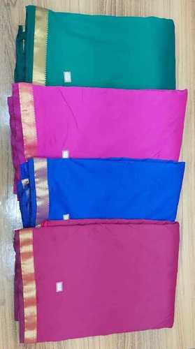 36 Inch One Side Jari Border Fabrics - 36" Wide, Poly Silk Material, 110D Jari Yarn, 15 Vibrant Colors Available | Lightweight, Exceptionally Soft, Washable, Colourfast