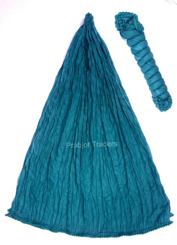 कॉटन प्लेन फ़िरोज़ी दुपट्टा सजावट का मटीरियल: लेस