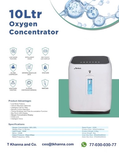 Oxygen Concentrator - 10 Litre Capacity | High Efficiency, Low Noise Operation, User-Friendly Interface