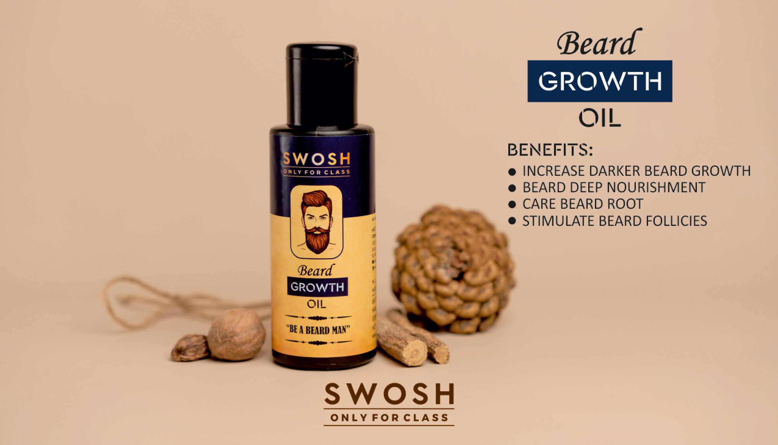 Swosh Beard Growth Oil For Longer And Thicker Beard