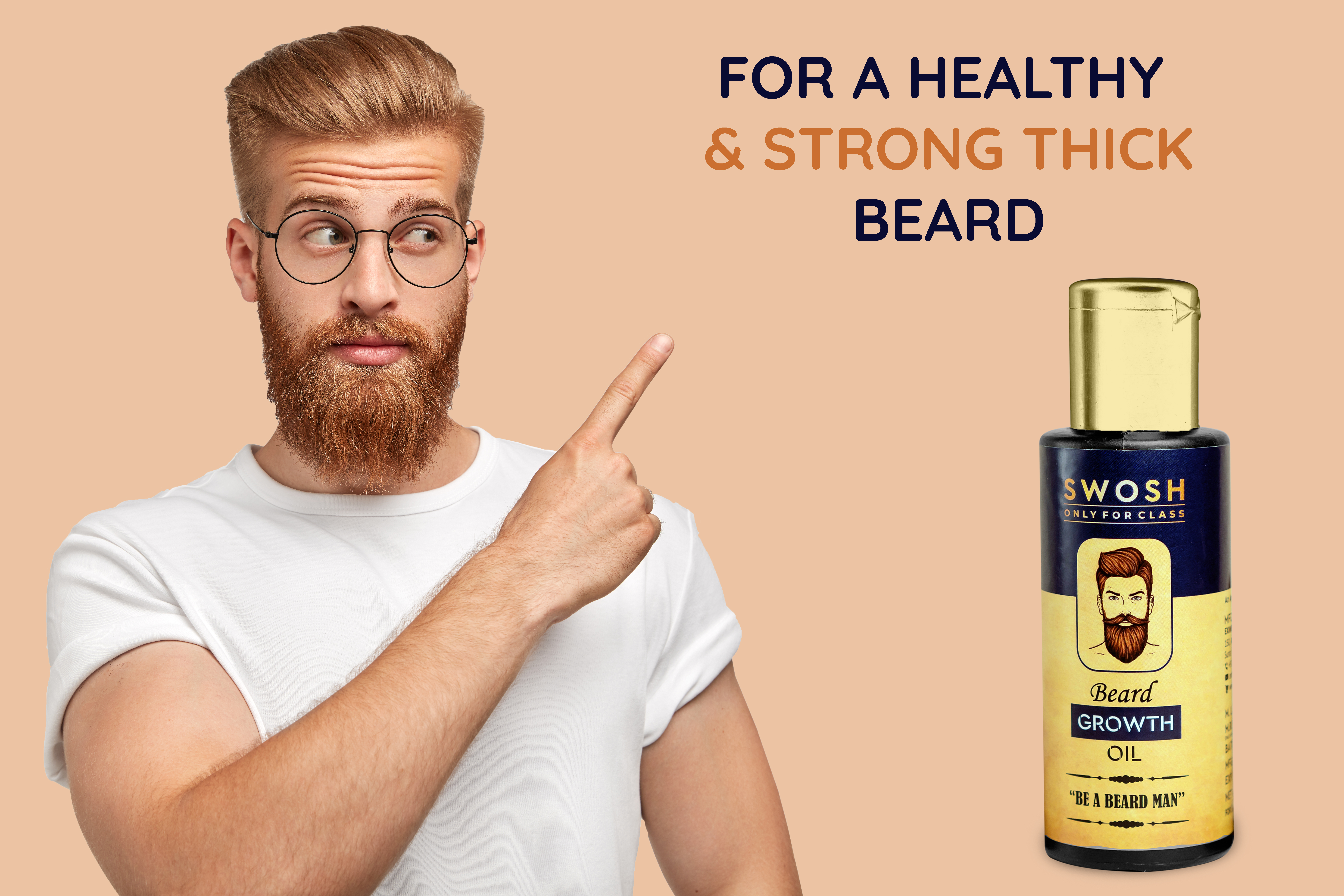 Swosh Beard Growth Oil For Longer And Thicker Beard