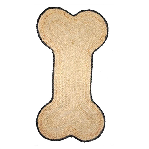 ब्राउन बोन शेप जूट रग