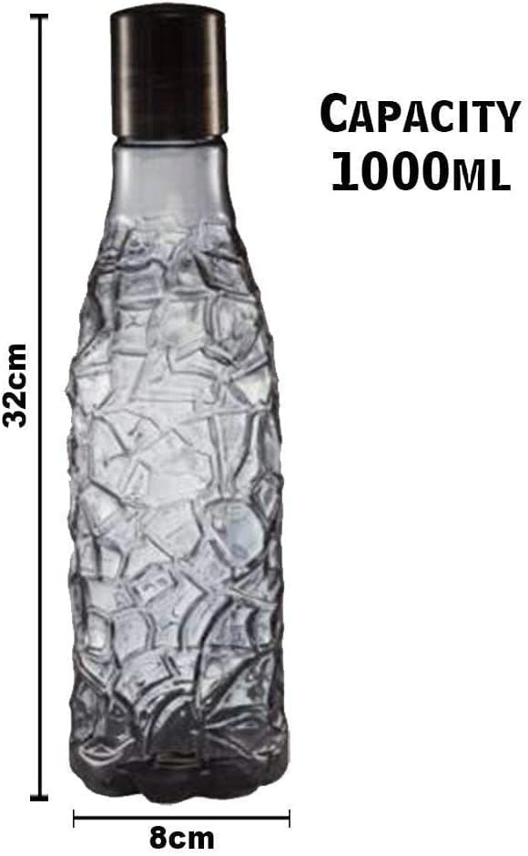 Set Of 6 Creta Desing Plastic Bottle Set 1 Ltr