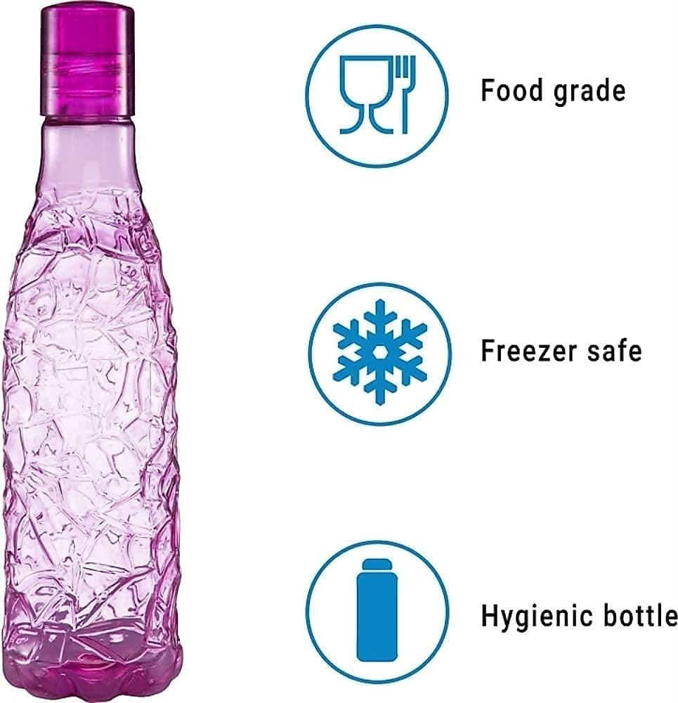 Set Of 6 Creta Desing Plastic Bottle Set 1 Ltr