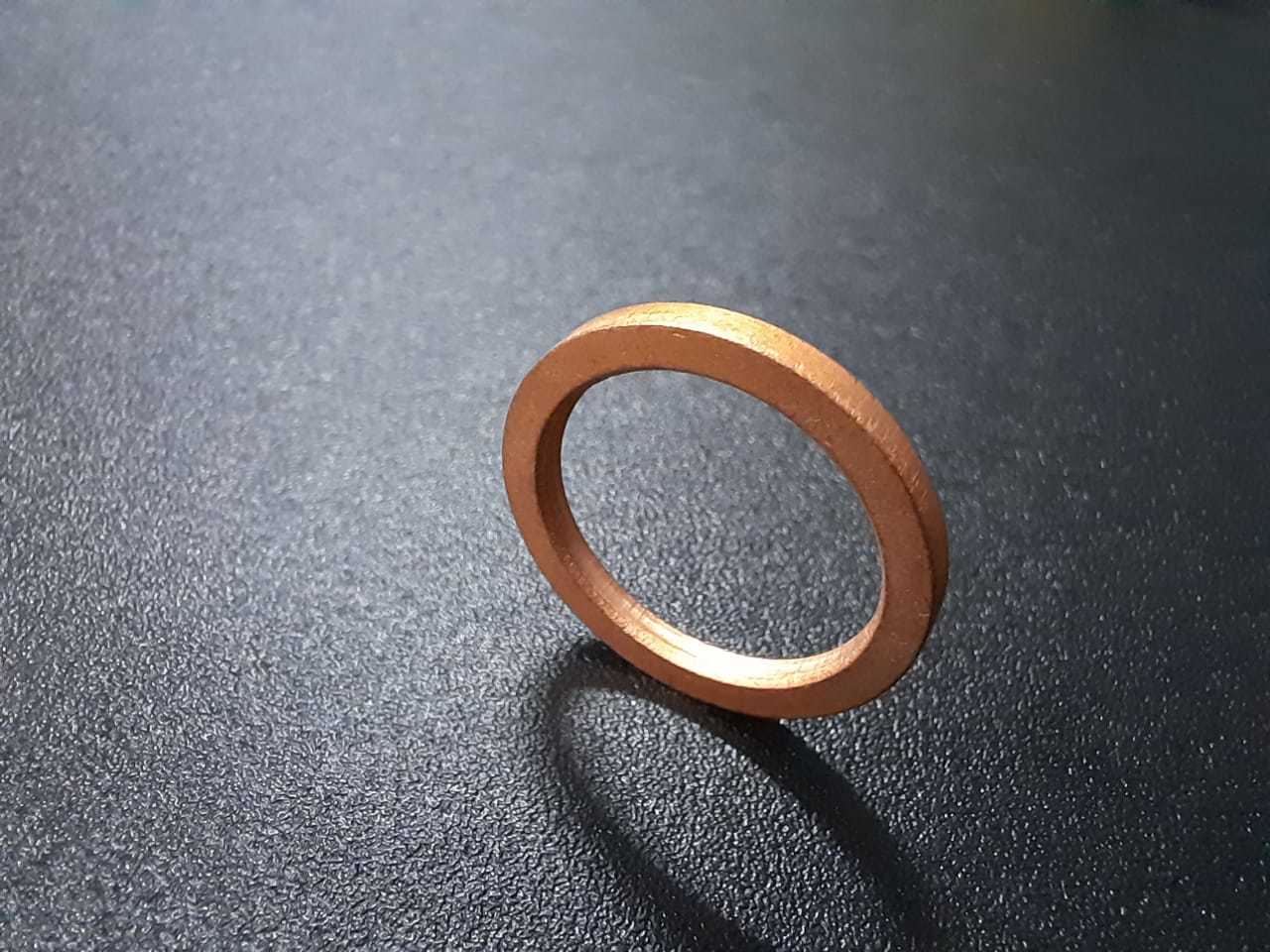 Banjo Washer - Copper Material 15x19x1.5 Mm Size | Bright Annealed Finish Circular Shape Nozzle Application