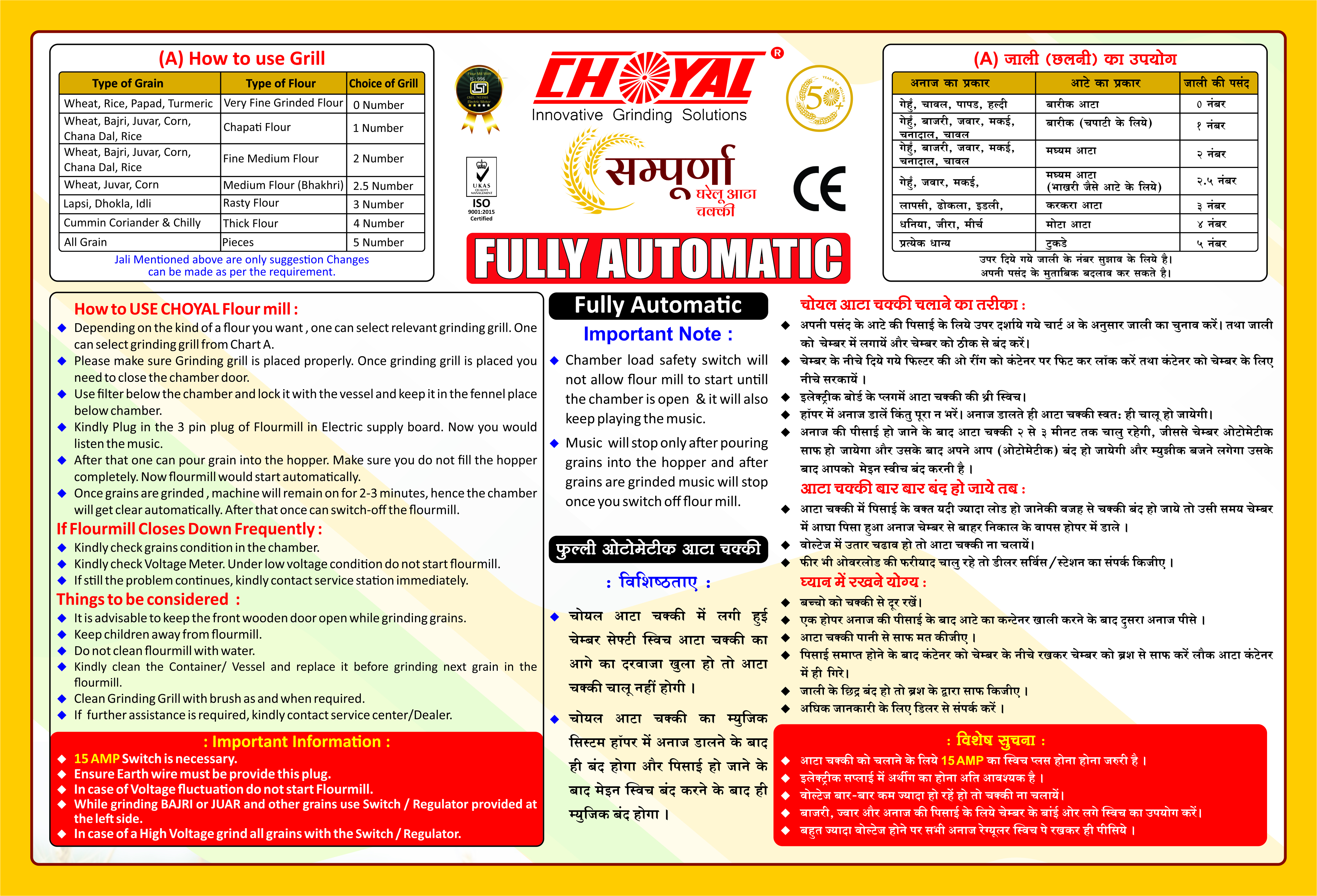 Sampoorna Gold Fully Automatic Capacity: 6-8kg/hr