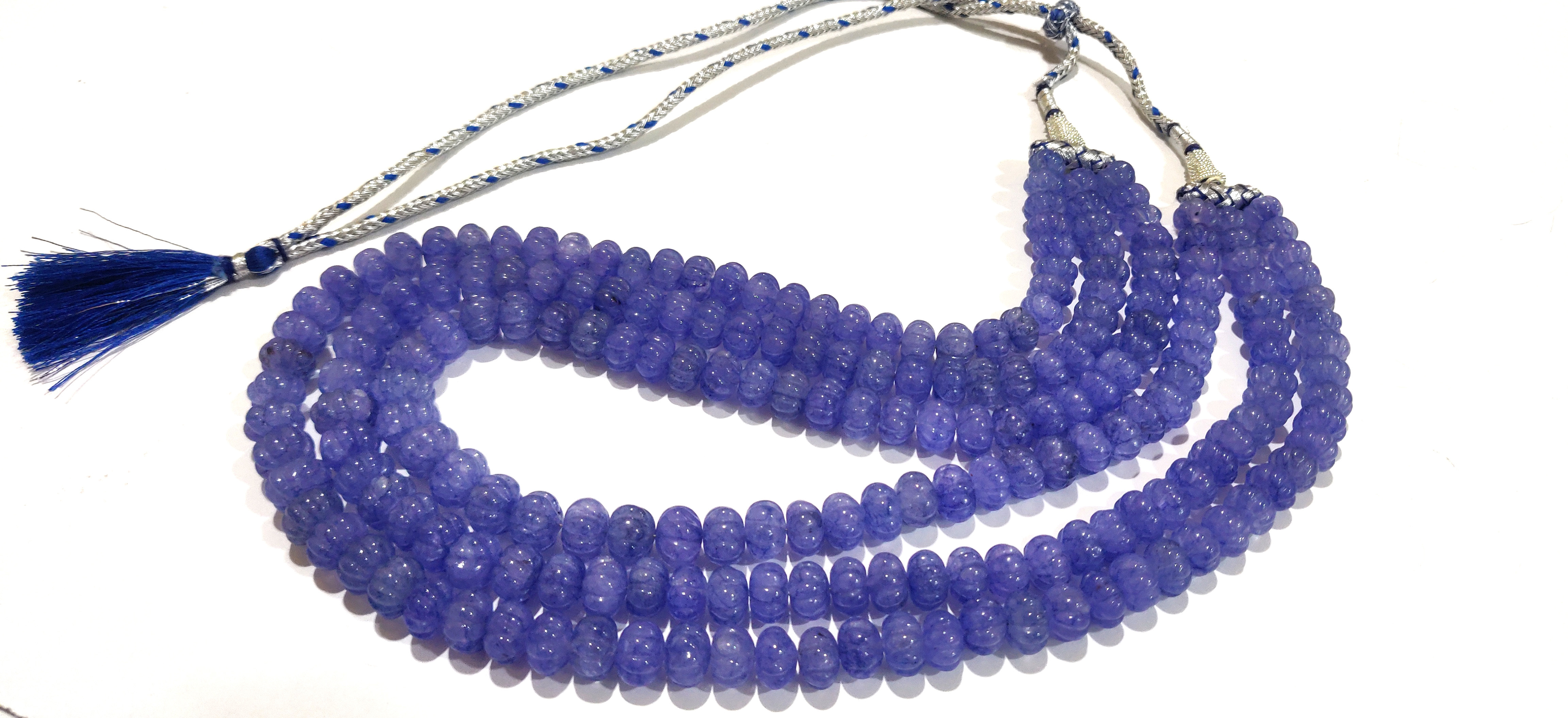 Tanzanite Hand Craved Watermelon 9 To 11mm - 8 Inch Strand Of Pumpkin Quartz Beads | Ideal For Necklaces, Earrings, Bracelets & Custom Jewelry