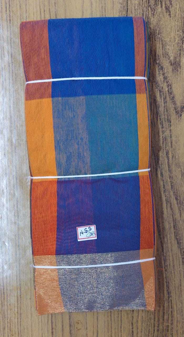 40s Cotton Tissue Check - Cotton Silk Fabric, 10 Multi-color Pattern | Traditional South Style For Festive Occasions