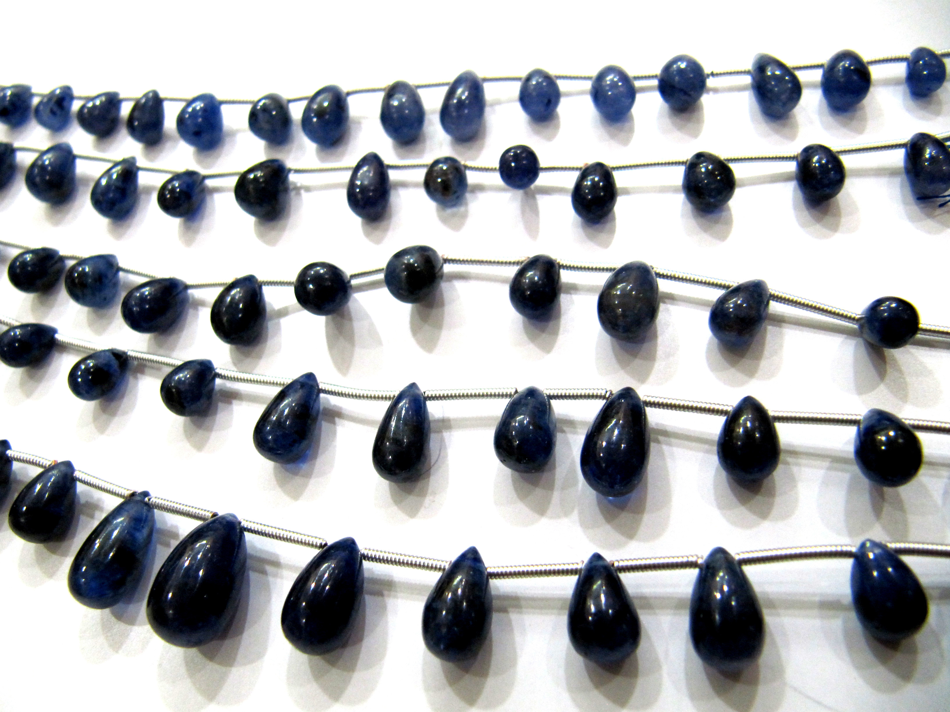 Natural Blue Sapphire Teardrop Smooth Beads - 5-8mm To 6-10mm Strand, Beautifully Cut Natural Gemstone Beads For Jewelry Making