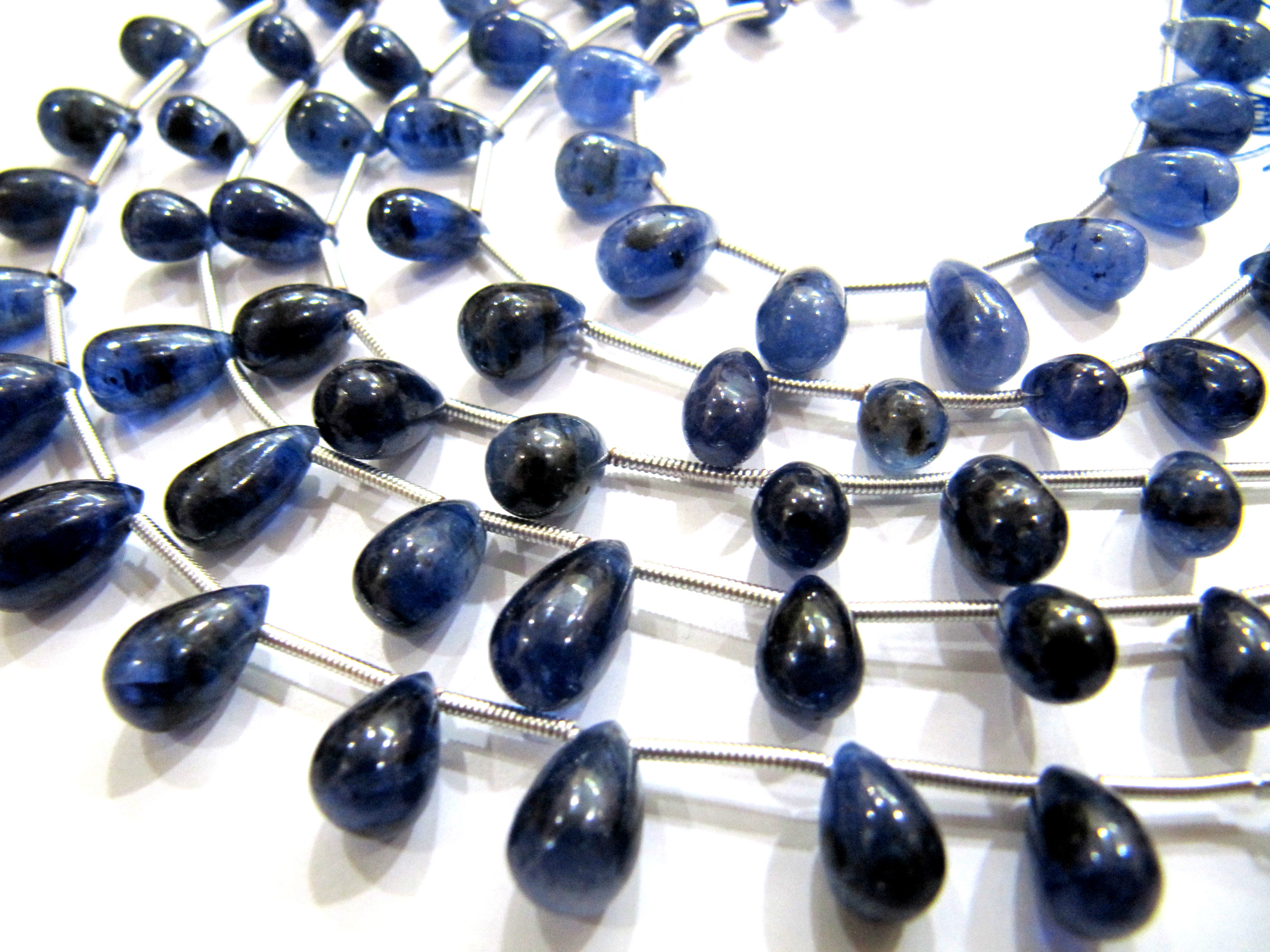 Natural Blue Sapphire Teardrop Smooth Beads - 5-8mm To 6-10mm Strand, Beautifully Cut Natural Gemstone Beads For Jewelry Making