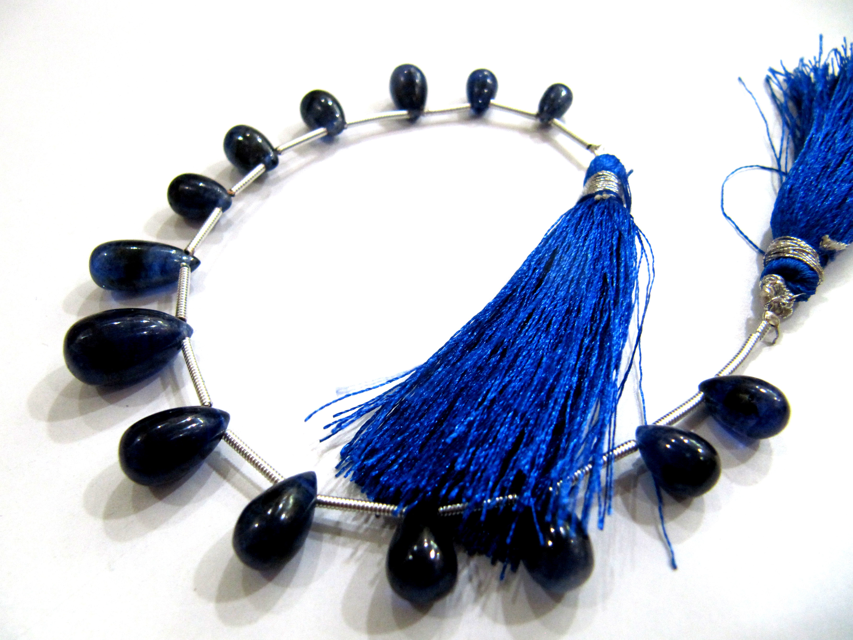Natural Blue Sapphire Teardrop Smooth Beads - 5-8mm To 6-10mm Strand, Beautifully Cut Natural Gemstone Beads For Jewelry Making
