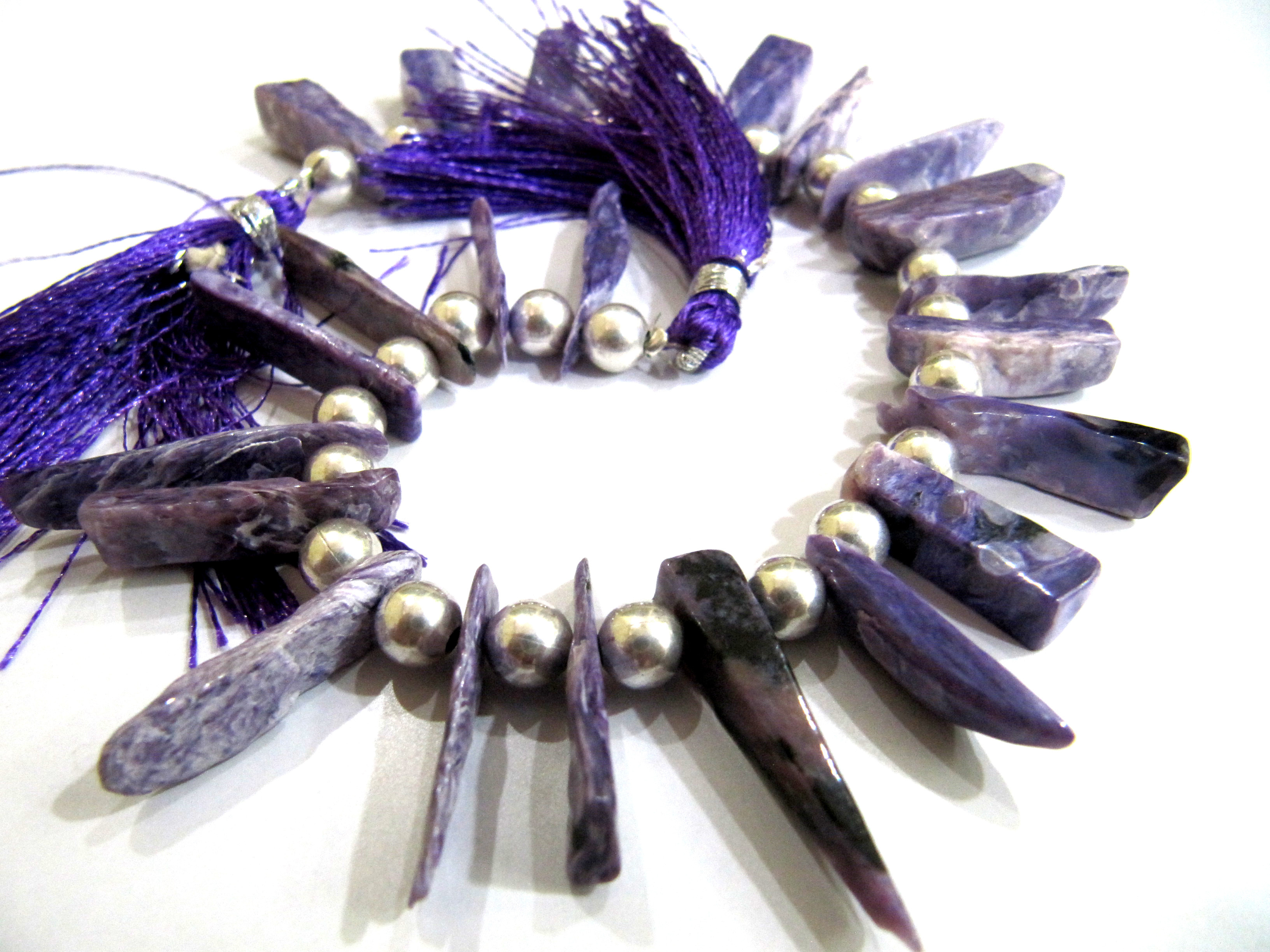 Stone Natural Cherolite Gemstone Pencil Shape Finger Beads