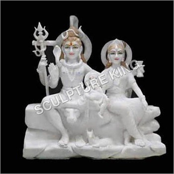 सफेद संगमरमर की शिव परिवार की मूर्ति