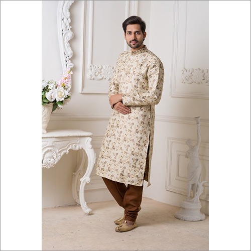 Multicolor Mens Heavy Jacquard Work Kurta Pyjama