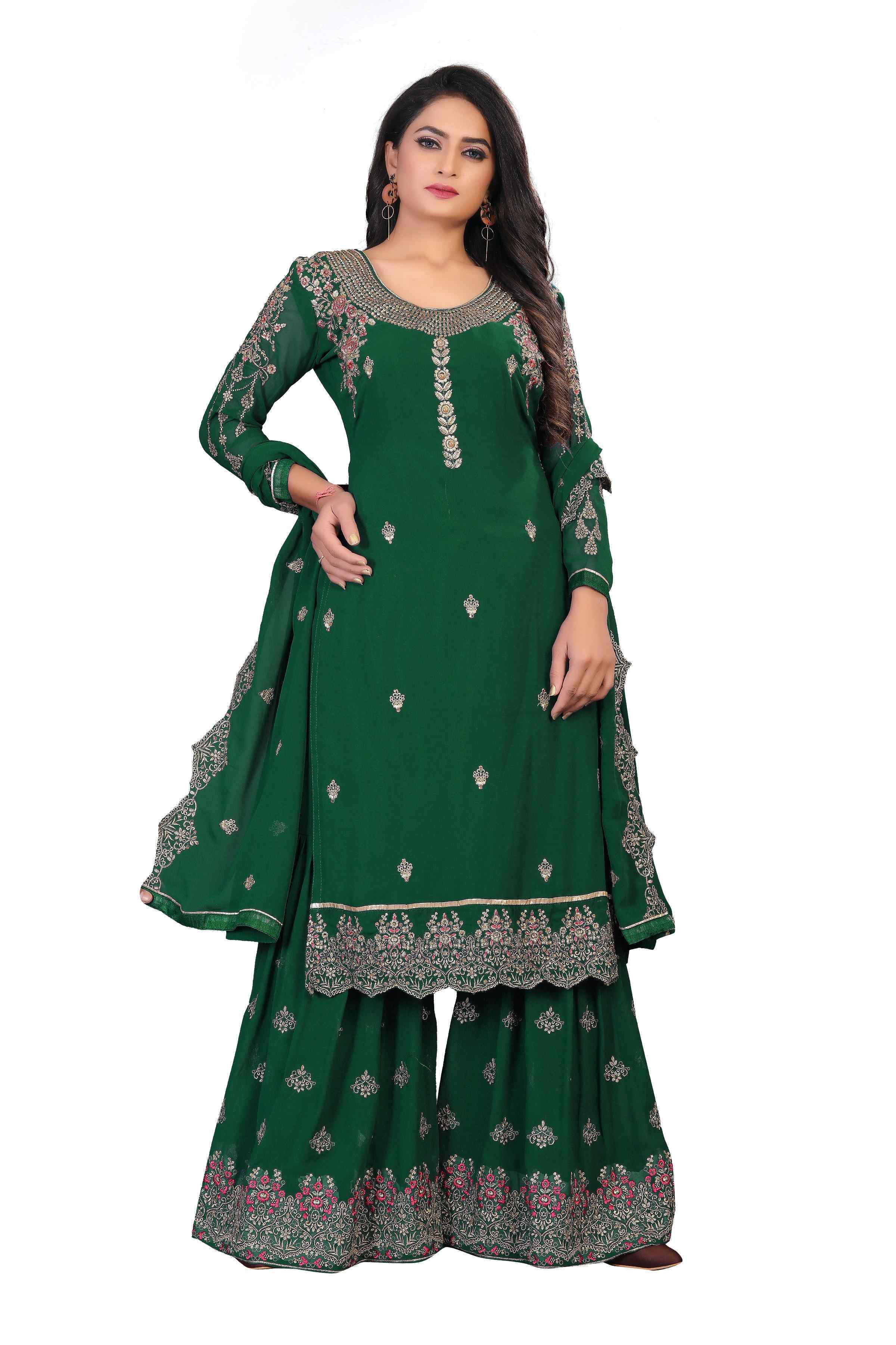 Attractive Georgette Embroidered Semi Stitched Ethnic Gown (3106 Series)
