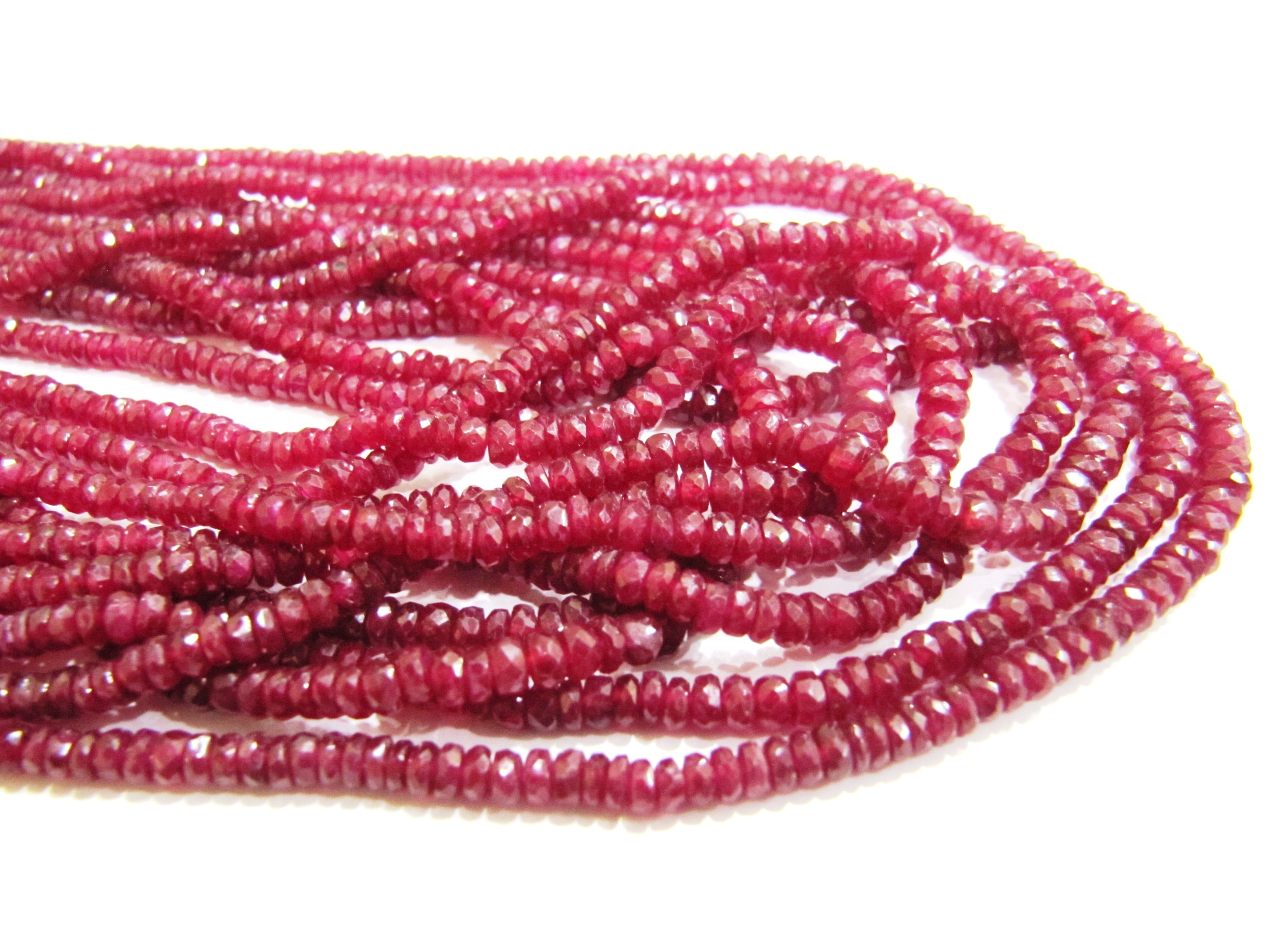 Stone Natural Ruby Red Spinal Rondelle Faceted
