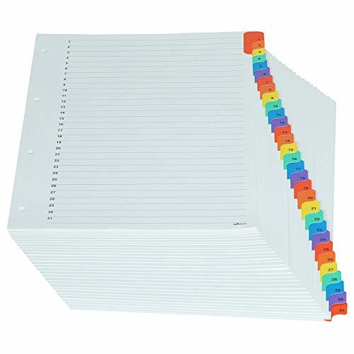 Binder Index Divider (1 To 31) - A4 Size - Multicolour Tabs Files Can Be Used For Multi-subject Purpose