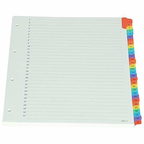 Binder Index Divider (1 To 31) - A4 Size - Multicolour Tabs Files Can Be Used For Multi-subject Purpose