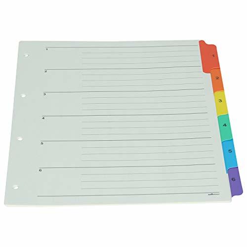 Binder Index Divider (1 To 6) - A4 Size - Multicolour Tabs Files Can Be Used For Multi-subject Purpose
