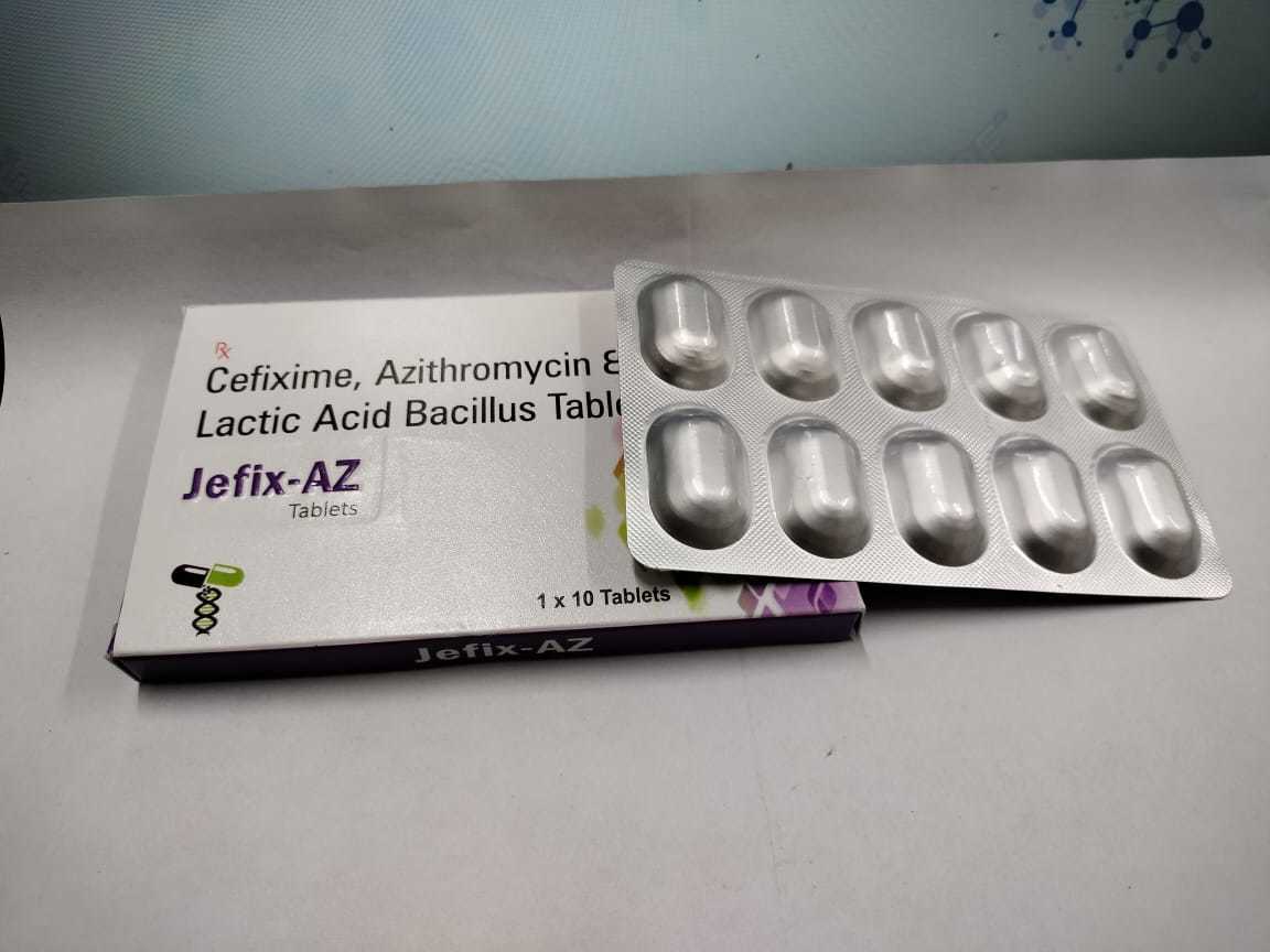 Cefixime Azithromycin And Lactic Acid Bacillus Tablets - Antibiotic Combination For Infection Relief | Key Ingredients: Cefixime, Azithromycin, Lactobacillus