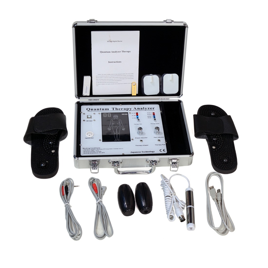 Fuleza Quantum Magnetic Resonance Analyzer - Fiber & Aluminum, 32x32x10cm, Grey | Portable, 49 Comprehensive Health Reports For All Ages