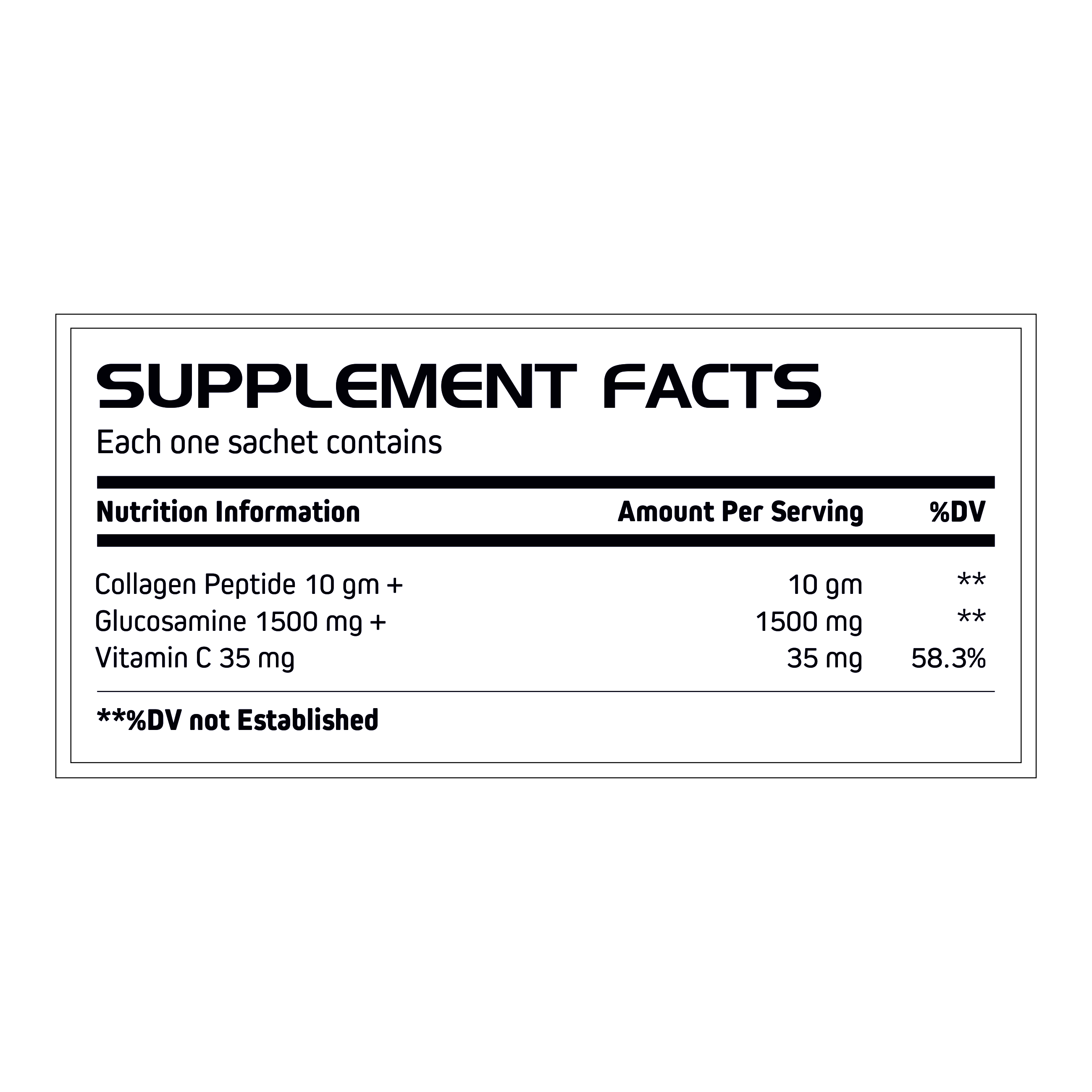 Collagen Peptide Glucosamine Vitamin C Sachet