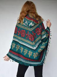 Multi Woolen Poncho Sweater With High Quality