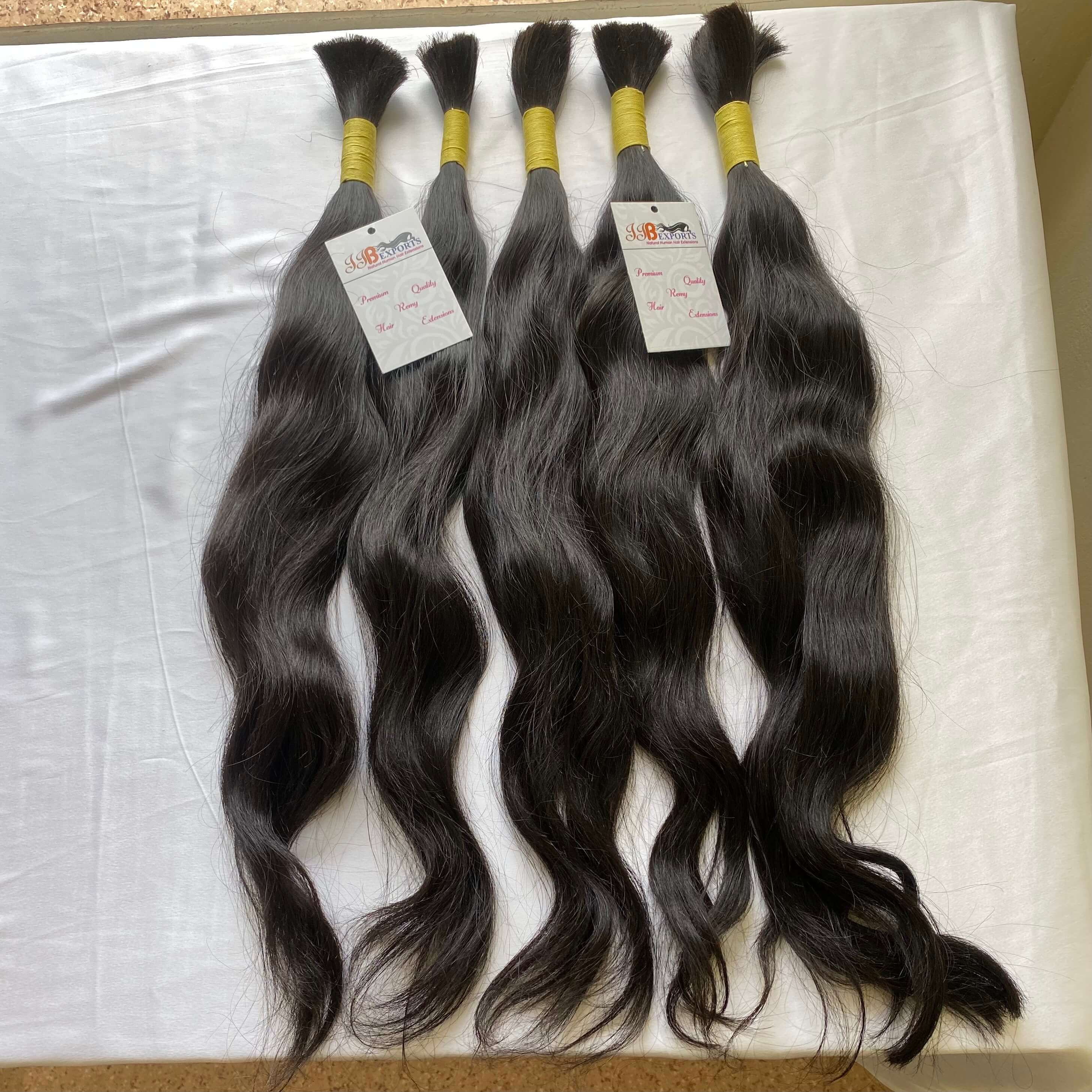 Natural Indian Virgin Raw Single Drawn Bulk Human Hair Length: 10-30 Inch (In)