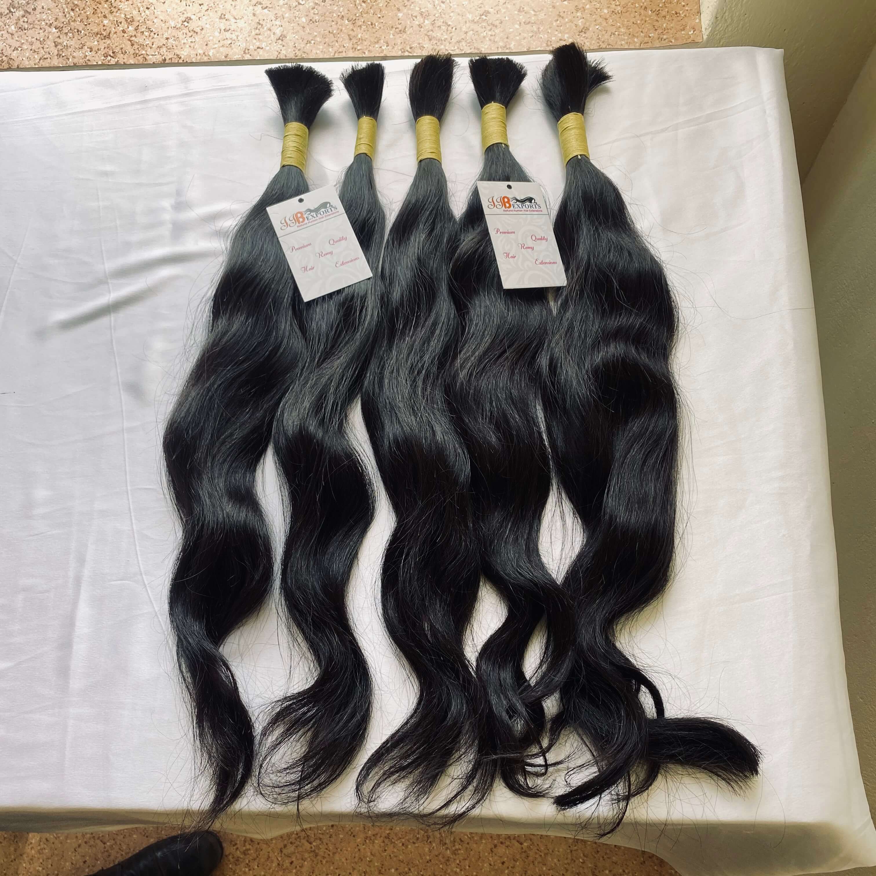 Natural Indian Virgin Raw Single Drawn Bulk Human Hair Length: 10-30 Inch (In)
