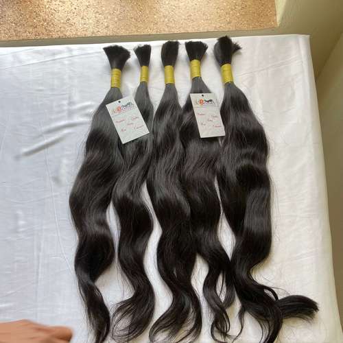 Natural Black Cuticle Aligned Virgin Raw Unprocessed Human Bulk Hair Bundles