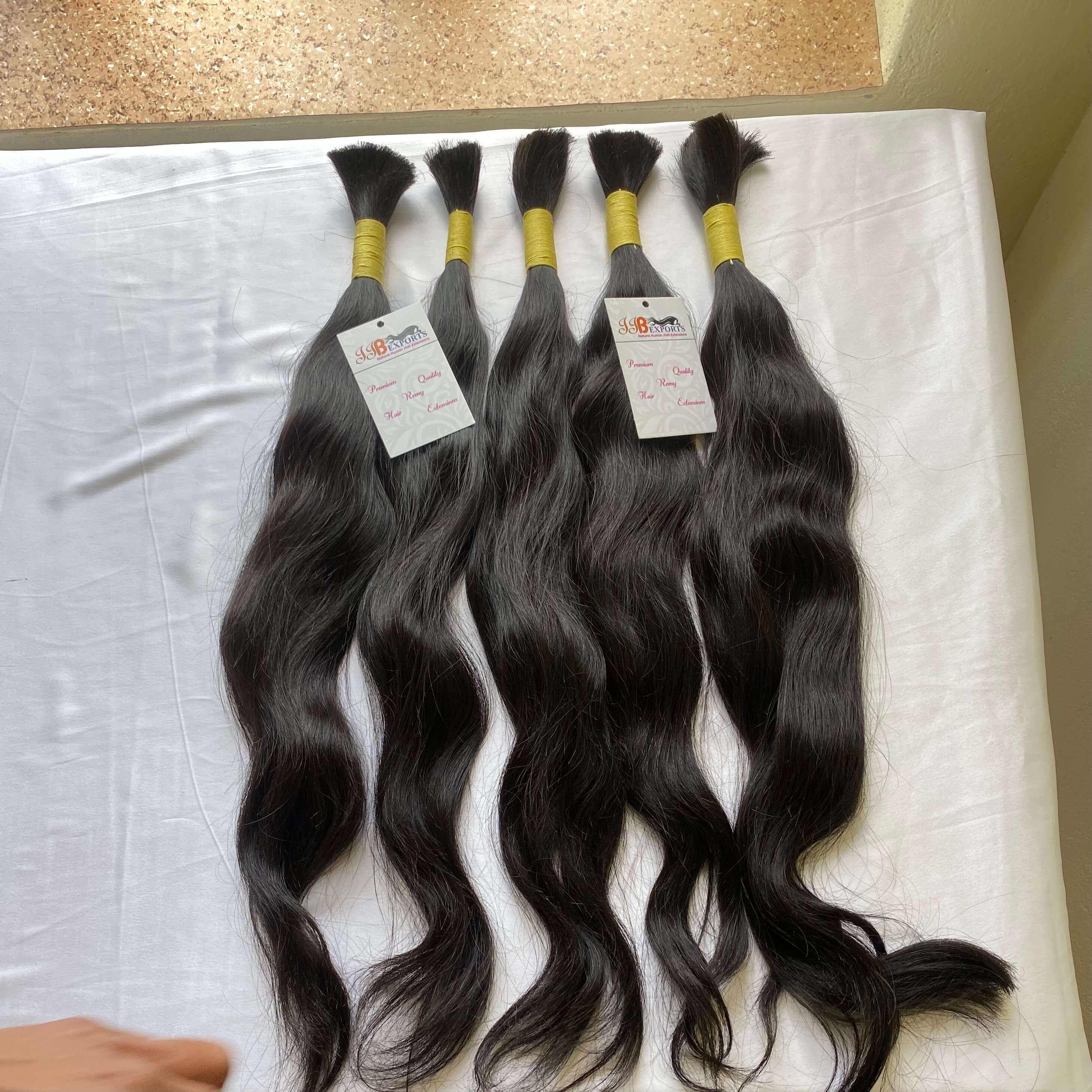 Natural Indian Raw Mink Unprocessed Virginremy Bulk Human Hair Extensions Length: 10-30 Inch (In)