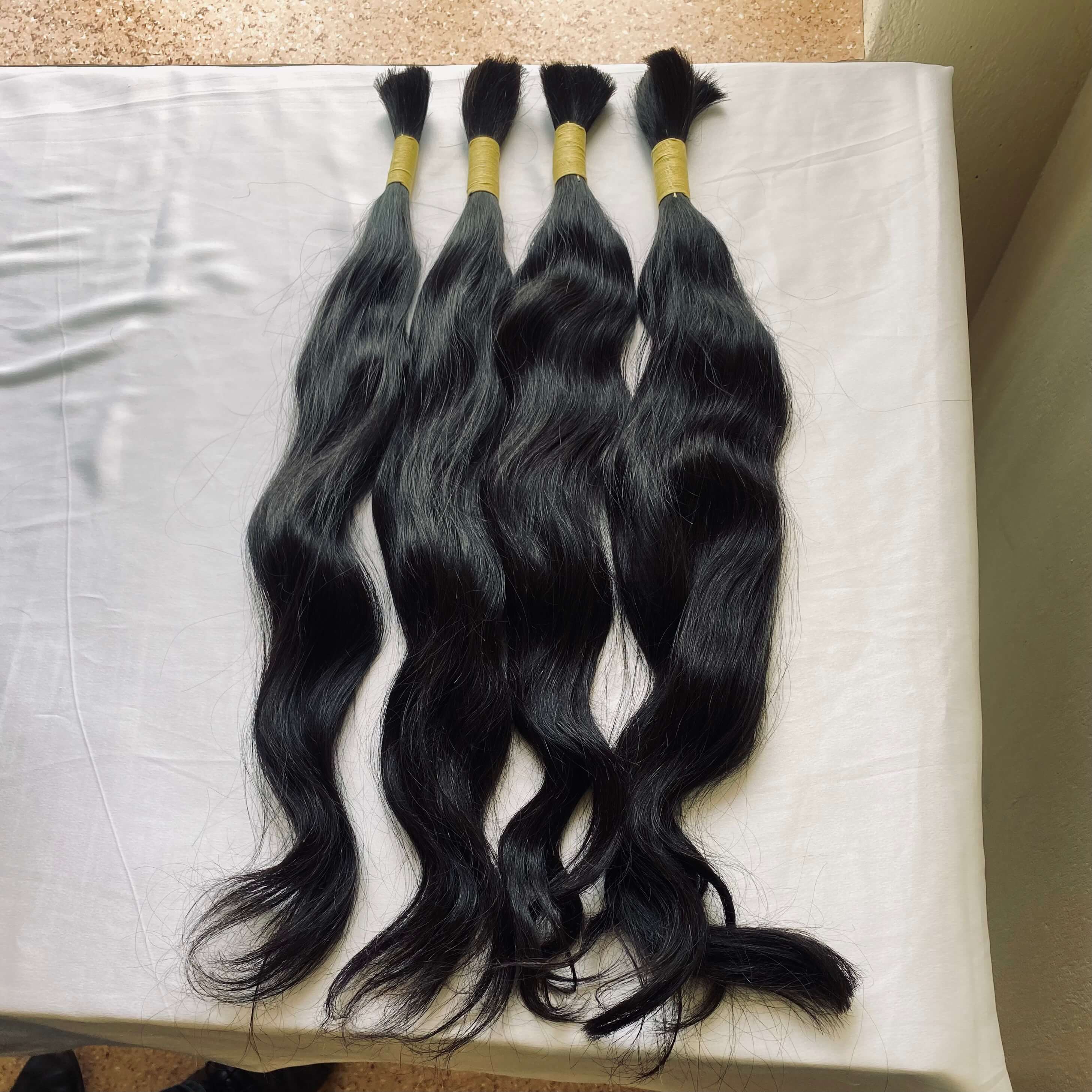 Natural Indian Raw Mink Unprocessed Virginremy Bulk Human Hair Extensions Length: 10-30 Inch (In)