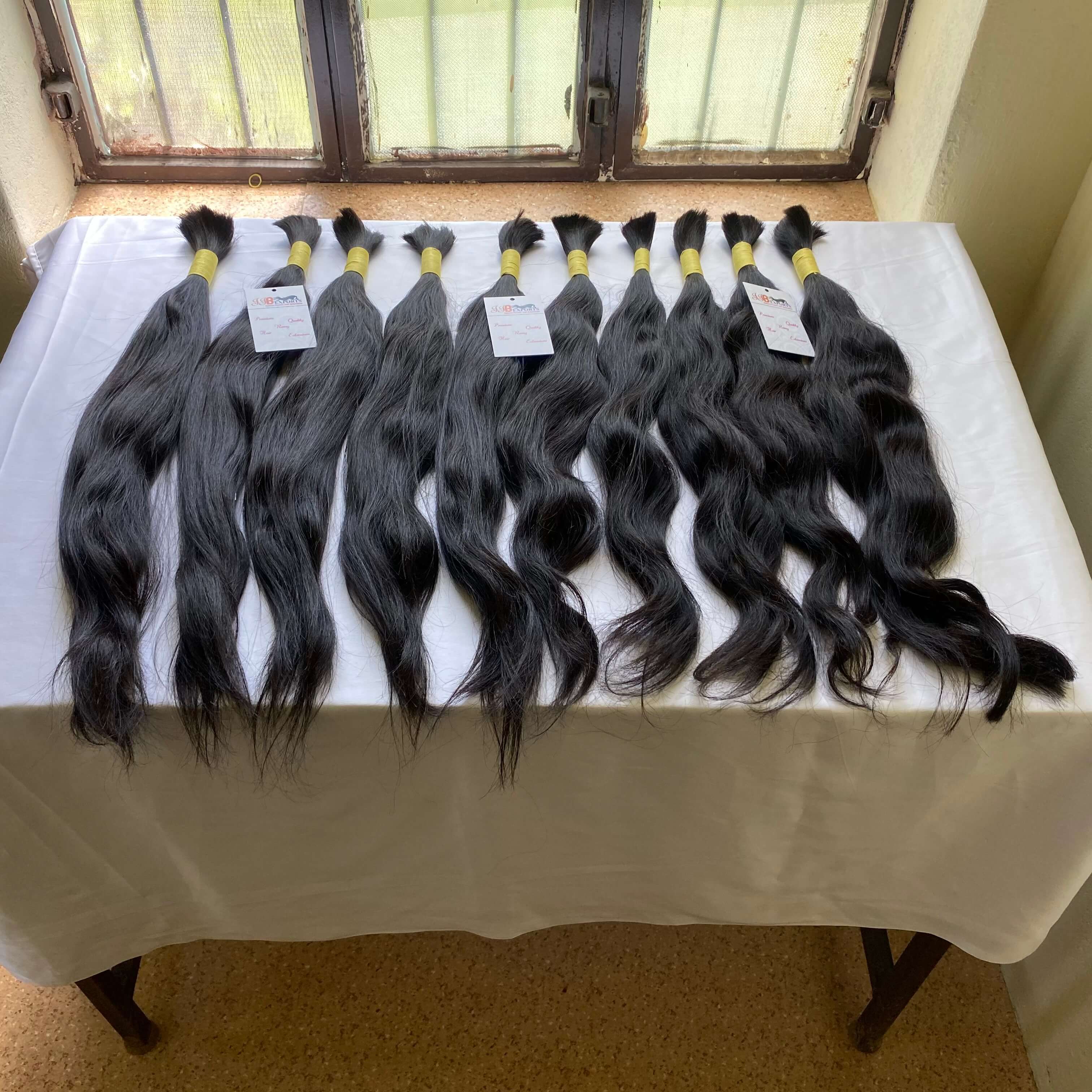 Natural Raw Unprocessed Virgin Bulk Human Hair - 10-30 Inch Length, Natural Black Color | Remy Hair, Tangle Free, Soft & Smooth, Bouncy With Natural Shine