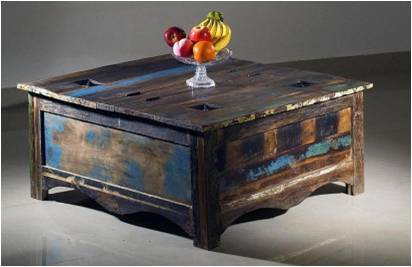 ट्रंक बॉक्स सह कॉफी टेबल