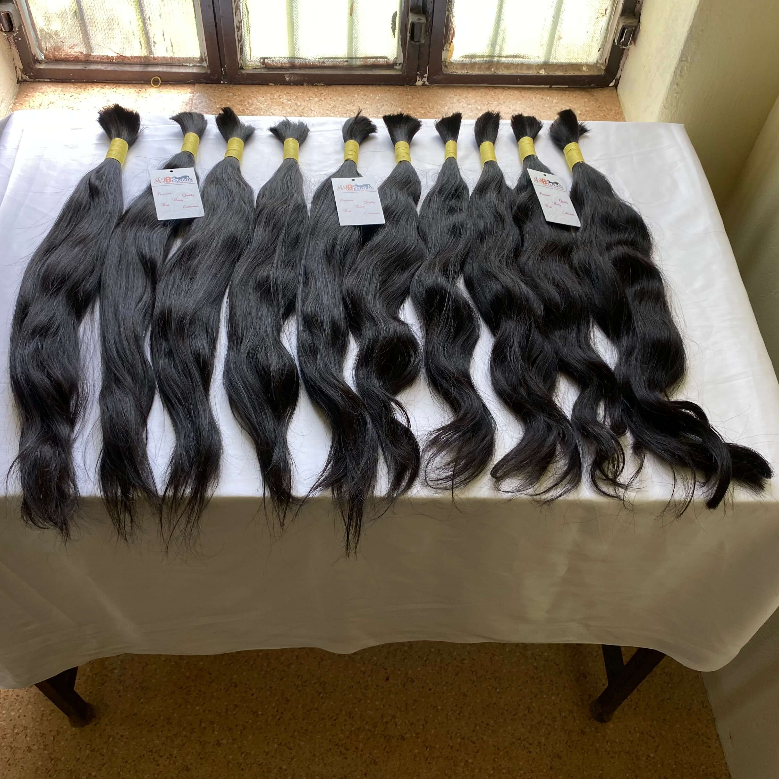 Natural Black Cuticle Aligned High Quality Raw Virgin Remy Human Bulk Hair Extensions