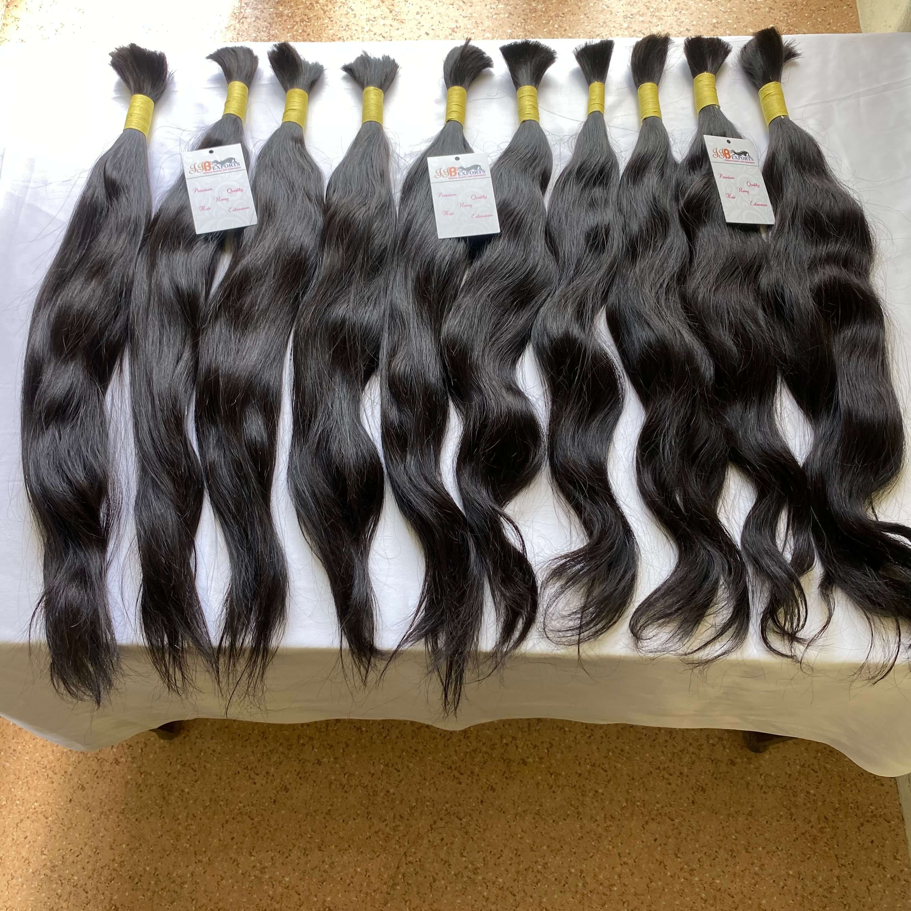 Indian High Quality 100% Natural Raw Virgin Wavy/straight Human Bulk Hair Extensions