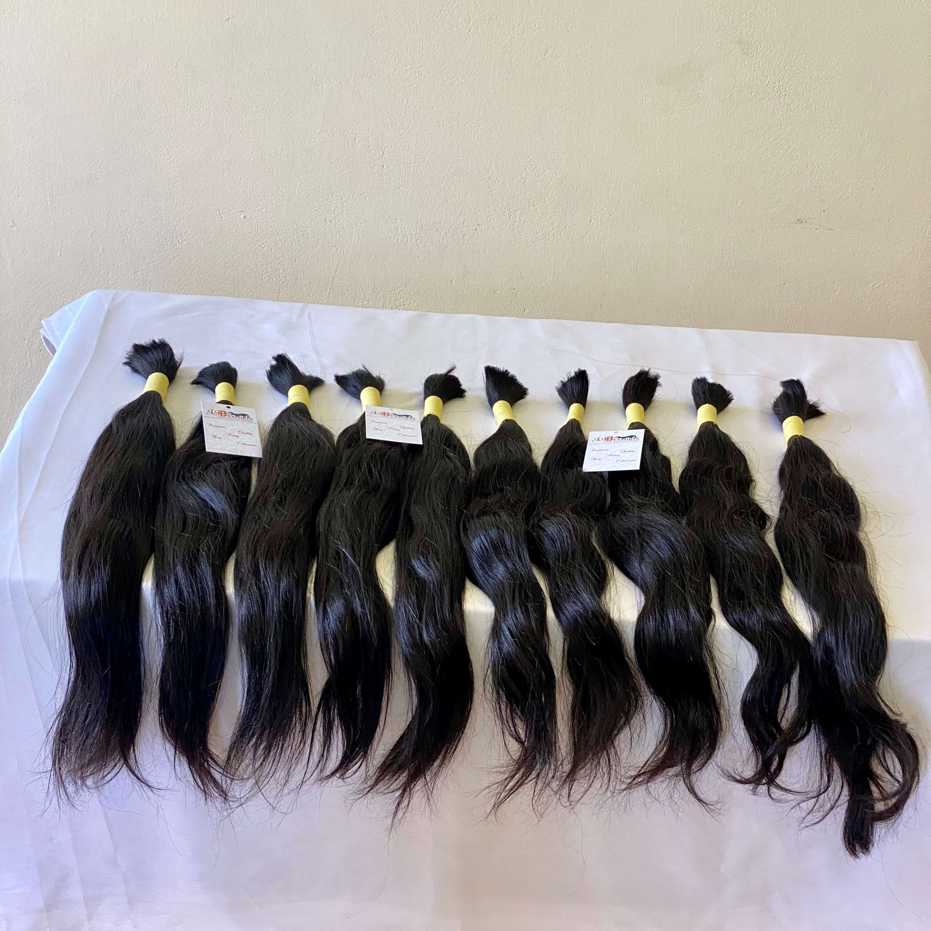 Indian High Quality 100% Natural Raw Virgin Wavy/straight Human Bulk Hair Extensions