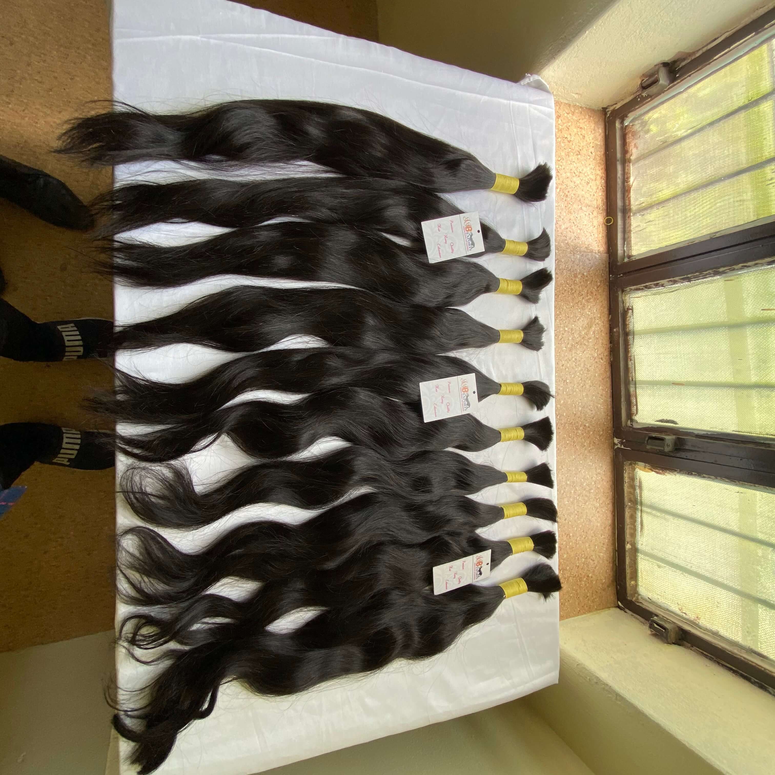 Indian High Quality 100% Natural Raw Virgin Wavy/straight Human Bulk Hair Extensions