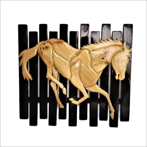 Running Horse Wooden Wall Hanging