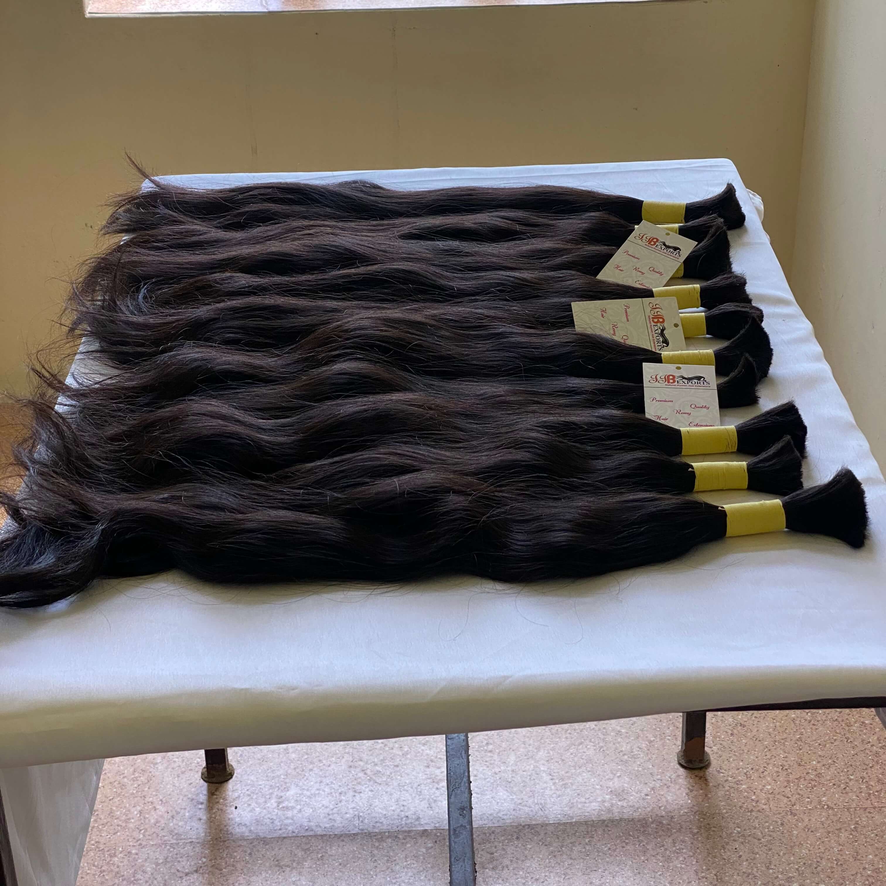 Soft & Silky 100% Raw Unprocessed Indian Virgin Bulk Remy Human Hair Extensions - Color: Natural Black