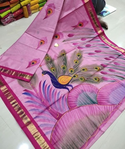 Digital Printed Saree - Customized Size, Breathable Material | Casual Wear with Customized Logo, All-Season Print Pattern