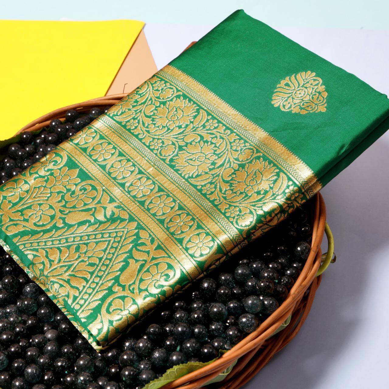Spft Lichni Silk Saree - Soft And Silky Litchi Silk, Customized Size, 5 Colors Available | Heavy Rich Pallu, Jaqqard Blouse, Breathable And Washable