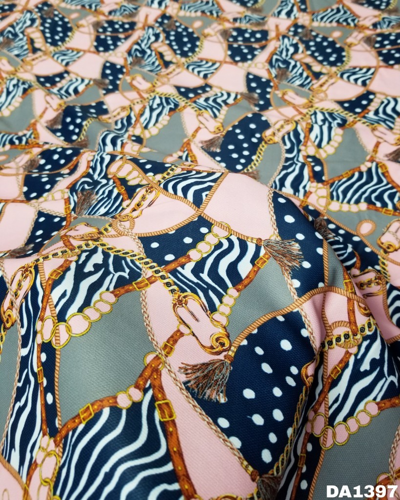 True Code Silk Digital Print Fabric - 58" Wide Fabric, Washable Material | Ideal For Garment Production, Vibrant Printed Pattern
