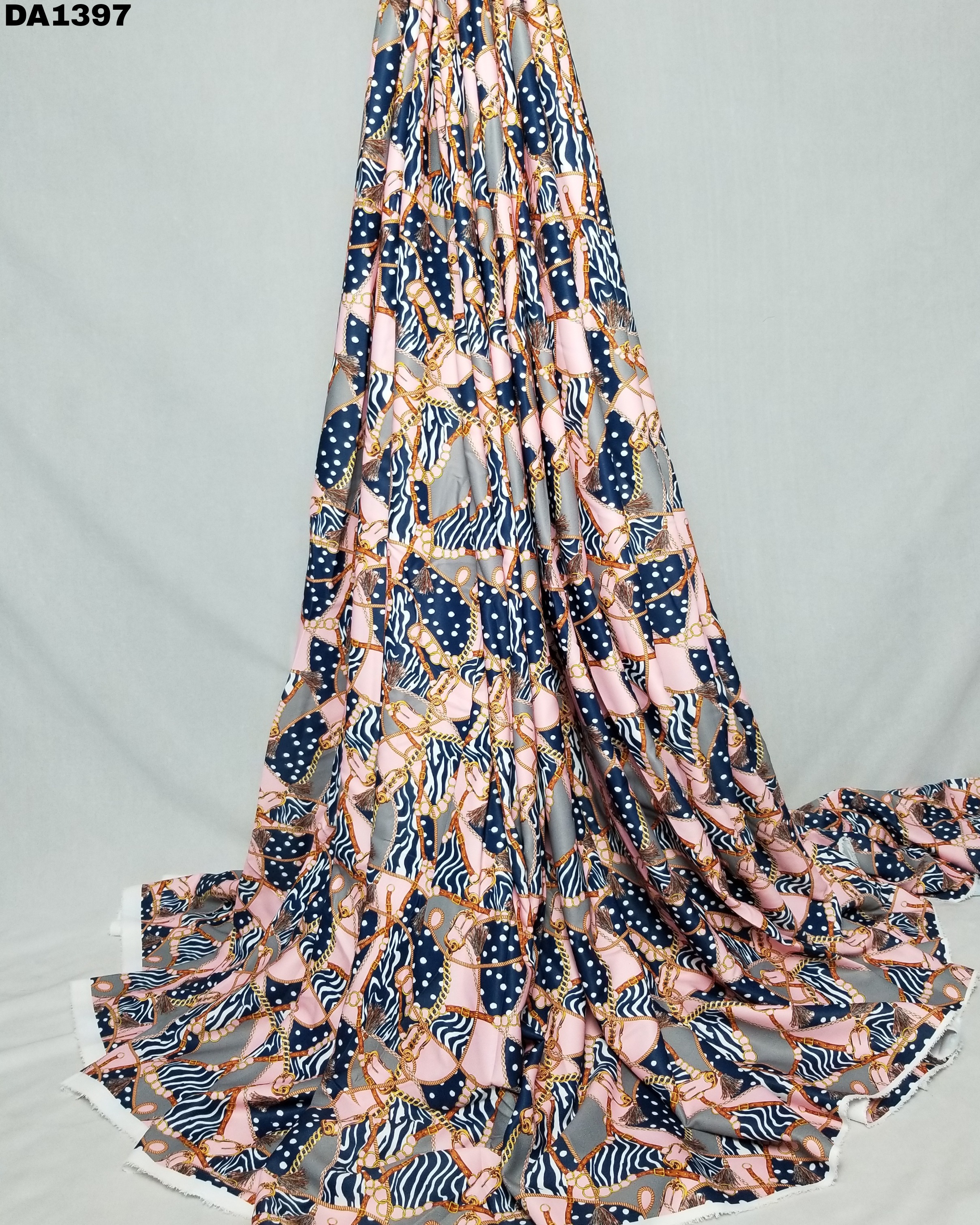 True Code Silk Digital Print Fabric - 58" Wide Fabric, Washable Material | Ideal For Garment Production, Vibrant Printed Pattern