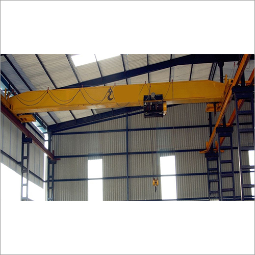 Single Girder EOT Crane - Steel, 1 Ton to 50 Ton Capacity, Yellow | Modular Design, Rust Proof Finish, Easy Operation, Smooth Functioning, Low Maintenance, Customizable Span and Lifting Height, Limit Switches Included