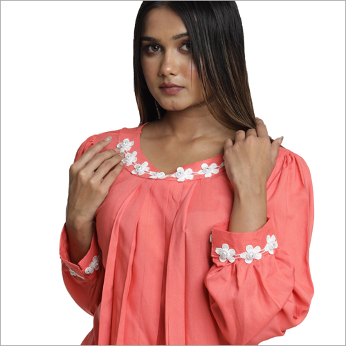 Washable Heavy Quality Rayon Top And Cotton Lycra Pant Set