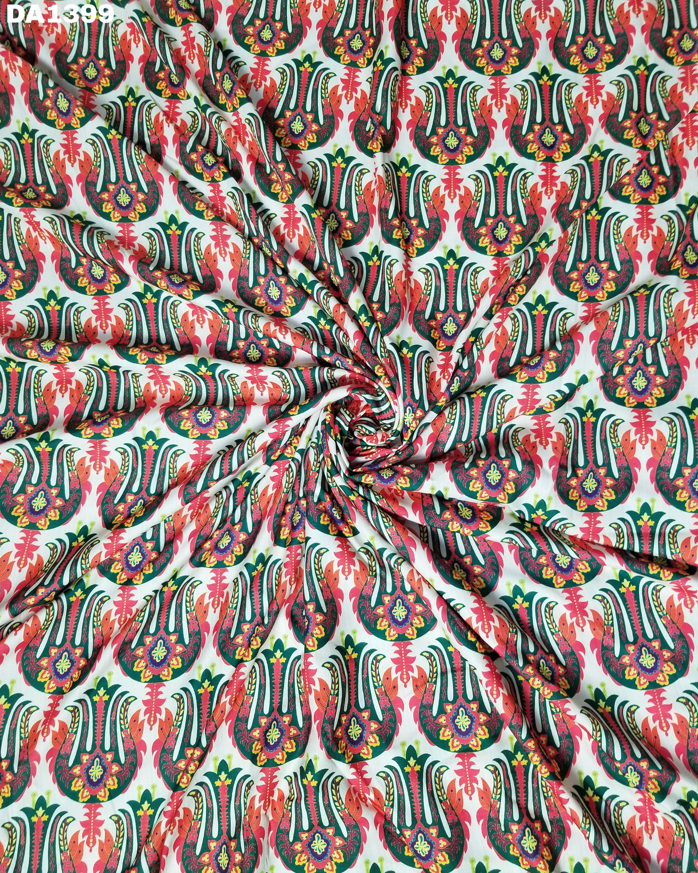 Digital Print Linen Silk Fabric - 58 Inch Width, Washable Material, Color As Shown In Images, Ideal For Garments