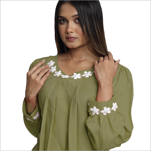 Washable Heavy Quality Rayon Top And Cotton Lycra Pant Set
