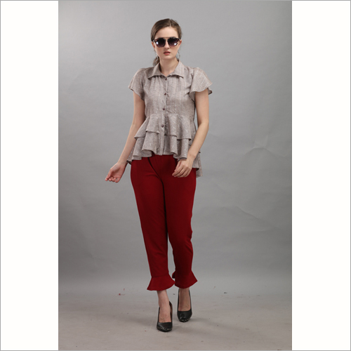 Washable Premium Weaving Cotton Top With Standard Quality Knitted Stylish Upper With Bottom Wear