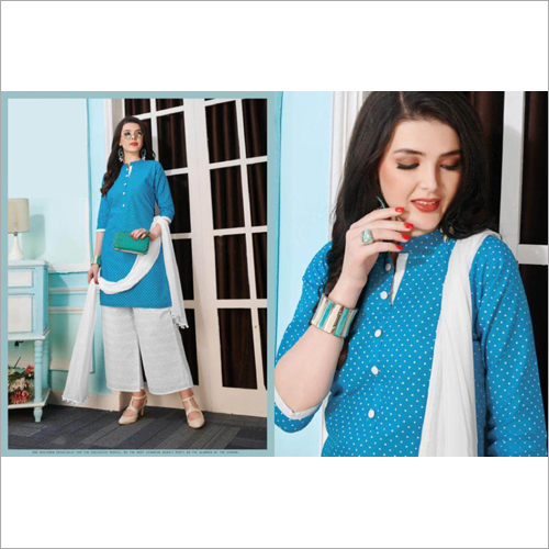 Indian Yellow Kurti With Plazzo Set